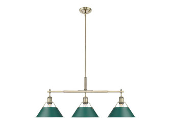 Orwell Three Light Linear Pendant in Aged Brass (62|3306-LP AB-GN)