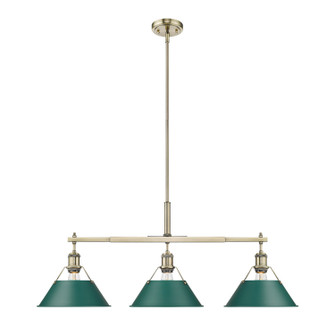 Orwell Three Light Linear Pendant in Aged Brass (62|3306-LP AB-GN)