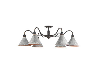 Jasper Six Light Semi-Flush Mount in Antique Black Iron (62|0877-6SF ABI-GV)