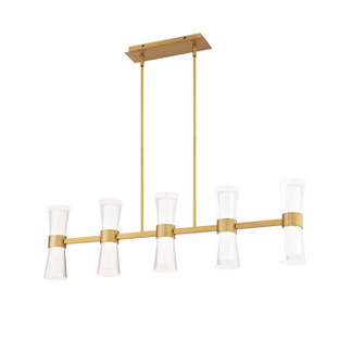 Hourglass LED Pendant in Aged Brass (34|PD-91536-30-AB)
