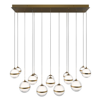 Cyllindra LED Chandelier in Aged Brass (34|PD-77514L-AB)