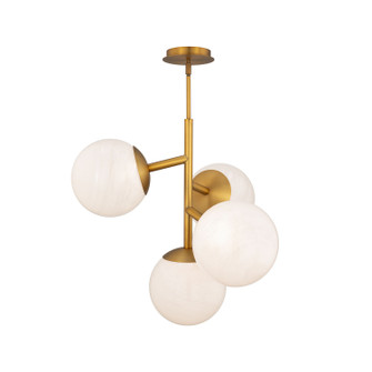 Quatrro LED Pendant in Aged Brass (34|PD-23527-30-AB)