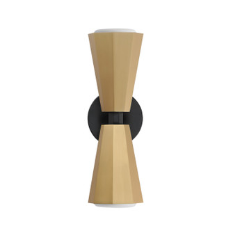 Rizzo Two Light Wall Sconce in Black / Antique Brass (16|10810SWBKAB)