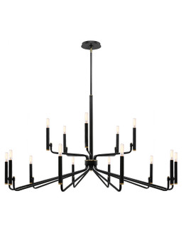 15 Light Chandelier in Matte Black w/ Brass (102|NSH-8185-MBBR)