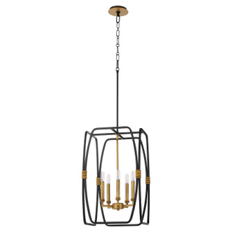 Bishop Five Light Pendant in Matte Black|Brushed Brass (19|880-5-5947)