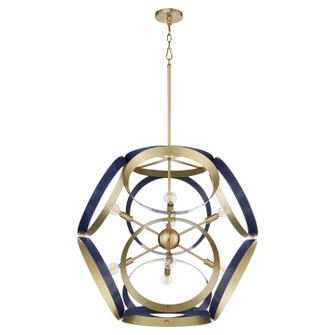 Domain Eight Light Pendant in Blue w/ Aged Brass (19|866-8-3280)