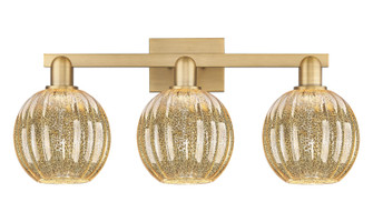 Arcadia Three Light Bath Vanity in Brushed Brass (405|716-3W-BB-G458-7ME)