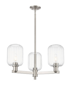 Arcadia Three Light Flush Mount in Satin Nickel (405|716-3CR-SN-G460-7CL)