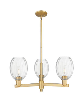 Arcadia Three Light Flush Mount in Brushed Brass (405|716-3CR-BB-G459-6CL)