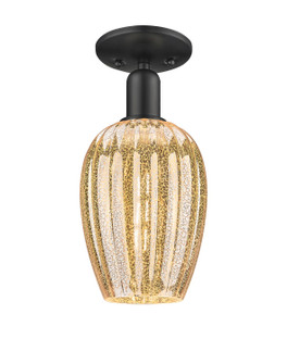 Arcadia One Light Semi-Flush Mount in Matte Black (405|716-1C-BK-G457-6ME)