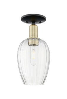 Arcadia One Light Semi-Flush Mount in Black Antique Brass (405|716-1C-BAB-G457-6CL)