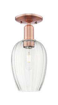 Arcadia One Light Semi-Flush Mount in Antique Copper (405|716-1C-AC-G457-6CL)