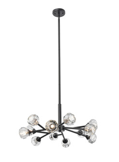 Ballston Urban 12 Light Chandelier in Matte Black (405|465-12CR-BK-G465-CL)