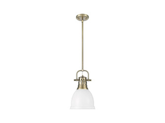 Duncan One Light Pendant in Aged Brass (62|3604-S AB-WHT)