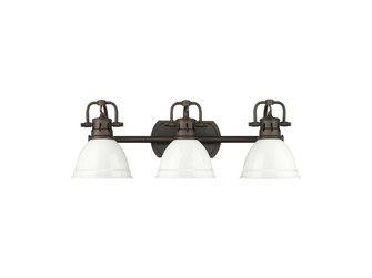 Duncan Three Light Vanity in Rubbed Bronze (62|3602-BA3 RBZ-WH)