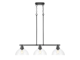 Duncan Three Light Linear Pendant in Matte Black (62|3602-3LP BLK-CLR)