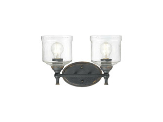 Keating Two Light Vanity in Antique Black Iron (62|0806-BA2 ABI-HWG)