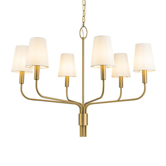 Vienna Grace Six Light Chandelier in Viennese Brass (374|H25107-6)