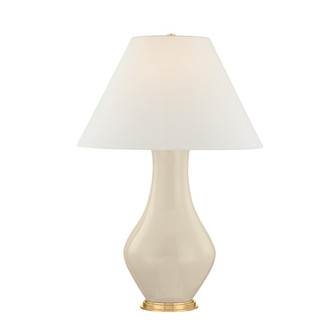 Hanslope One Light Table Lamp in Aged Brass/Ceramic French Muslin (70|MDSL2700-AGB/CFM)