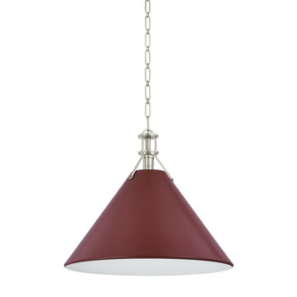 Painted No. 2 One Light Pendant in Polished Nickel/Soft Crimson (70|MDS352L-PN/CRN)