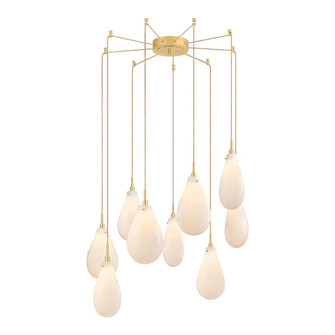 Ironwood Nine Light Chandelier in Aged Brass (70|3909-AGB)