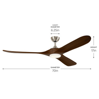 Mylo 70''Ceiling Fan in Painted Brushed Nickel (12|310570NI)