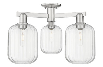 Arcadia Three Light Semi-Flush Mount in Brushed Satin Nickel (405|716-3F-SN-G460-7CL)
