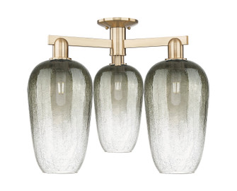 Arcadia Three Light Semi-Flush Mount in Champagne Bronze (405|716-3F-CB-G484-7SL)