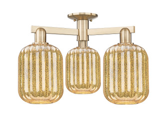 Arcadia Three Light Semi-Flush Mount in Champagne Bronze (405|716-3F-CB-G460-7ME)