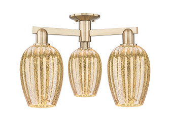 Arcadia Three Light Semi-Flush Mount in Champagne Bronze (405|716-3F-CB-G457-6ME)