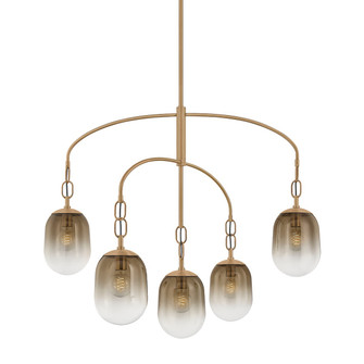 Harvey Five Light Chandelier in Patina Brass (67|F2542-PBR)