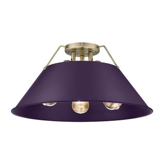Orwell Three Light Flush Mount in Aged Brass (62|3306-3FM AB-EP)