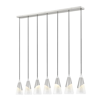 Aimie Seven Light Linear Chandelier in Brushed Nickel (224|828P7-7L-BN) Aimie Seven Light Linear Chandelier in Brushed Nickel (224|828P7-7L-BN)