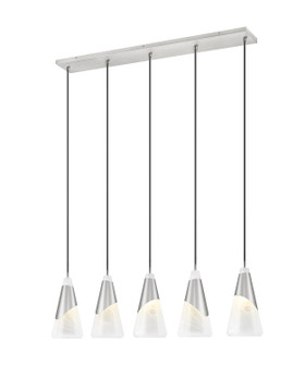 Aimie Five Light Linear Chandelier in Brushed Nickel (224|828P7-5L-BN)
