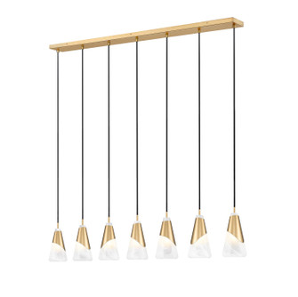 Aimie Seven Light Linear Chandelier in Modern Gold (224|828P6-7L-MGLD)