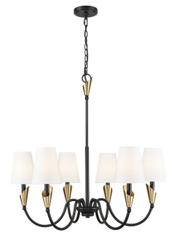 Claudelle Six Light Chandelier in Matte Black + Modern Gold (224|4014-32MB-MGLD)