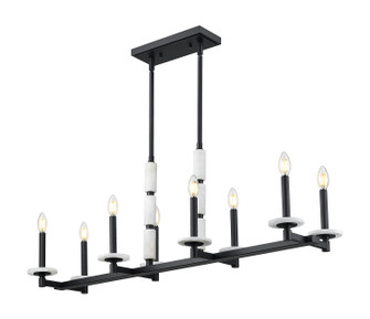 Kaden Eight Light Linear Chandelier in Matte Black (224|3045-8L-MB)