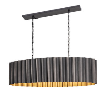 Allegra Five Light Linear Pendant in Gunmetal / Gold (16|39136GMGLD)