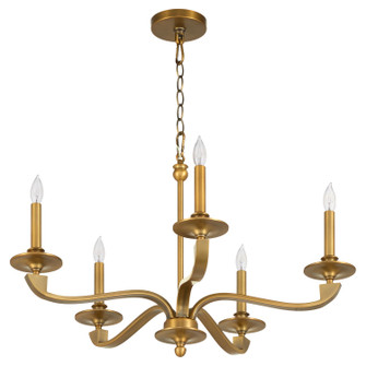 Chantelle Five Light Chandelier in Brushed Brass (19|6240-5-47)
