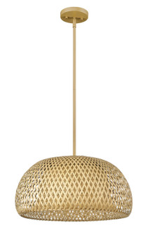 Berkshire One Light Pendant in Tan Metal with Natural Bamboo (106|IN20007WK)