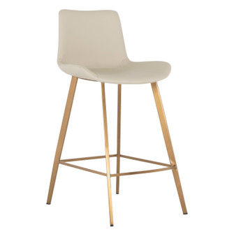 Hines Counter Stool in Stainless Gold|White Leather (550|SCH-175622)