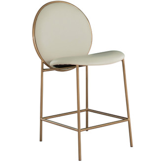 Evelyn Counter Stool in Brushed Gold|Cream Leather (550|SCH-175536) Evelyn Counter Stool in Brushed Gold|Cream Leather (550|SCH-175536)