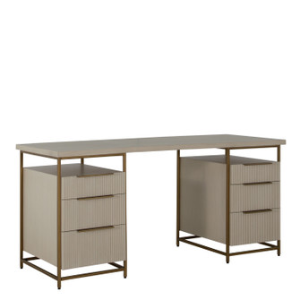 Rowen Desk in Sesame White|Brushed Brass (550|SCH-175504)