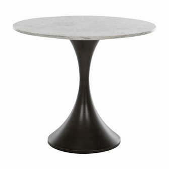 Cortez Bistro Table in White & Gold Flecked Marble|Burnished Bronze (550|SCH-170420)
