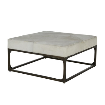 Melanie Ottoman in Natural Ivory Hide|Antique Dark Bronze (550|SCH-169330)
