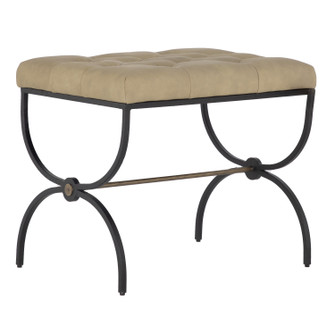 Galvin Stool in Light Gray Leather|Textured Black|Brushed Brass (550|SCH-161205)
