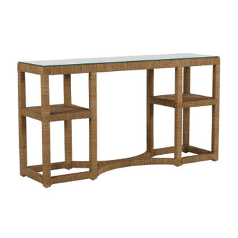 Dandridge Console Table in Natural /Tempered Glass (550|SCH-166135)