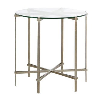 Clarissa Side Table in Textured Champagne/Tempered Glass (550|SCH-161125)