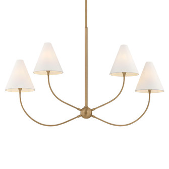 Evermore Four Light Linear Pendant in Patina Brass (67|F1948-PBR)