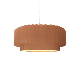Radiance Collection One Light Pendant in Brushed Brass (102|CER-6550-ADOB-BRSS-BEIG-TWST)